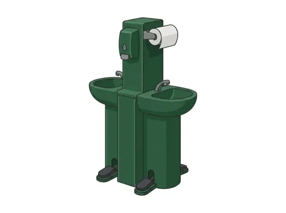 2-basin portable handwashing station illustration