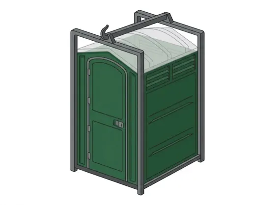 Crane-liftable porta potty unit