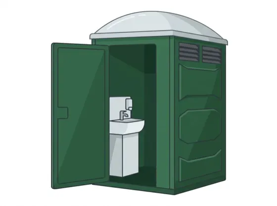 Deluxe porta potty with sink