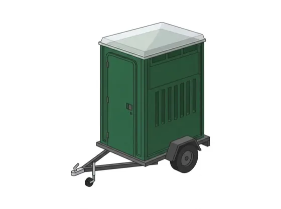Towable porta potty unit