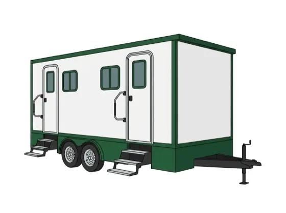 4-stall luxury restroom trailer illustration
