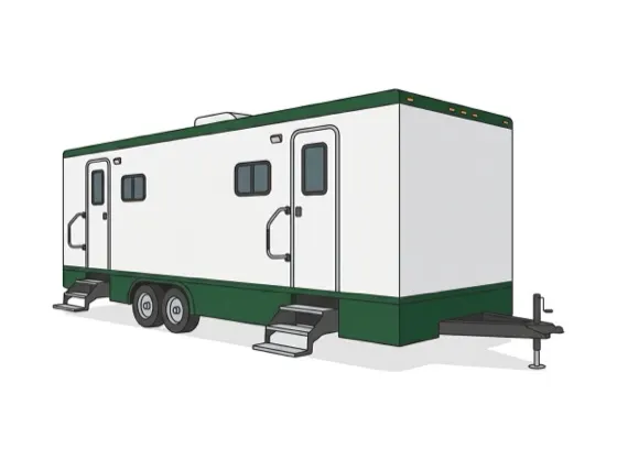 7-stall luxury restroom trailer illustration