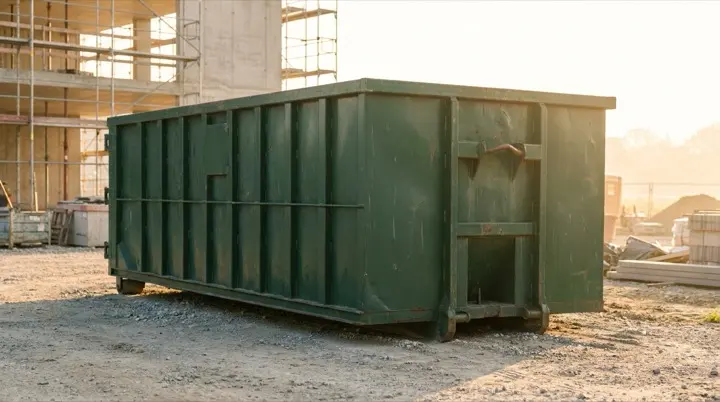 Roll-off dumpster on a construction site