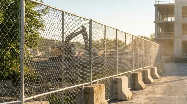 Temporary fencing around a work site